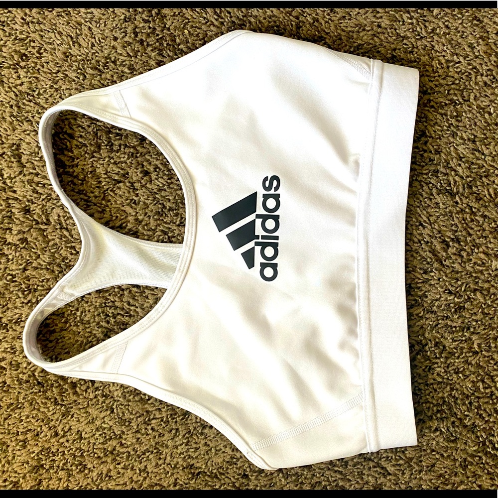 White adidas sports bra